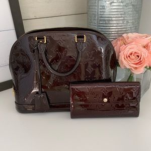 Authentic Louis Vuitton Alma PM Amarante & Wallet